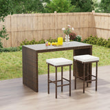 Tangkula Patio Wicker Bar Stools Set of 2/4, Patiojoy Outdoor Bar Height Chairs w/Seat Cushions & Footrest