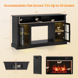 Tangkula Fireplace TV Stand for TVs Up to 65" with LED Light