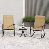 Tangkula 3 Piece Patio Rocker Set with Side Table for Porch