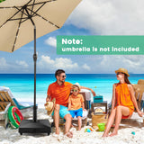 Tangkula Patio Umbrella Base, Heavy-Duty 54 lbs Market Stand w/4 Universal Wheels, 2 Receivers, Square Pole Stand