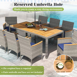 Tangkula 9 Pieces Patio PE Wicker Dining Set