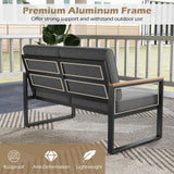 Tangkula 2 Piece Patio Aluminum Furniture Set(Gray)