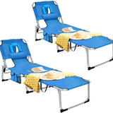 Beach Chaise Lounge Chair with Hole for Face,  for Outdoor Backyard Poolside