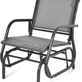 Tangkula Swing Glider Chair, Ergonomic Rocking Chair with Comfortable Fabric, Iron Frame