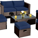 Tangkula 8 Piece Patio Furniture Set for 6 with Waterpfoor Cover