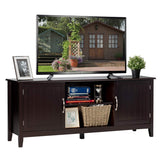 Farmhouse Wood Barn Door TV Stand for TV's up to 65" Flat Screen, Living Room Media Console Storage Cabinet with