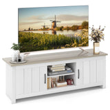 2 Doors TV Stand for TVs up to 65", White Oak - Tangkula