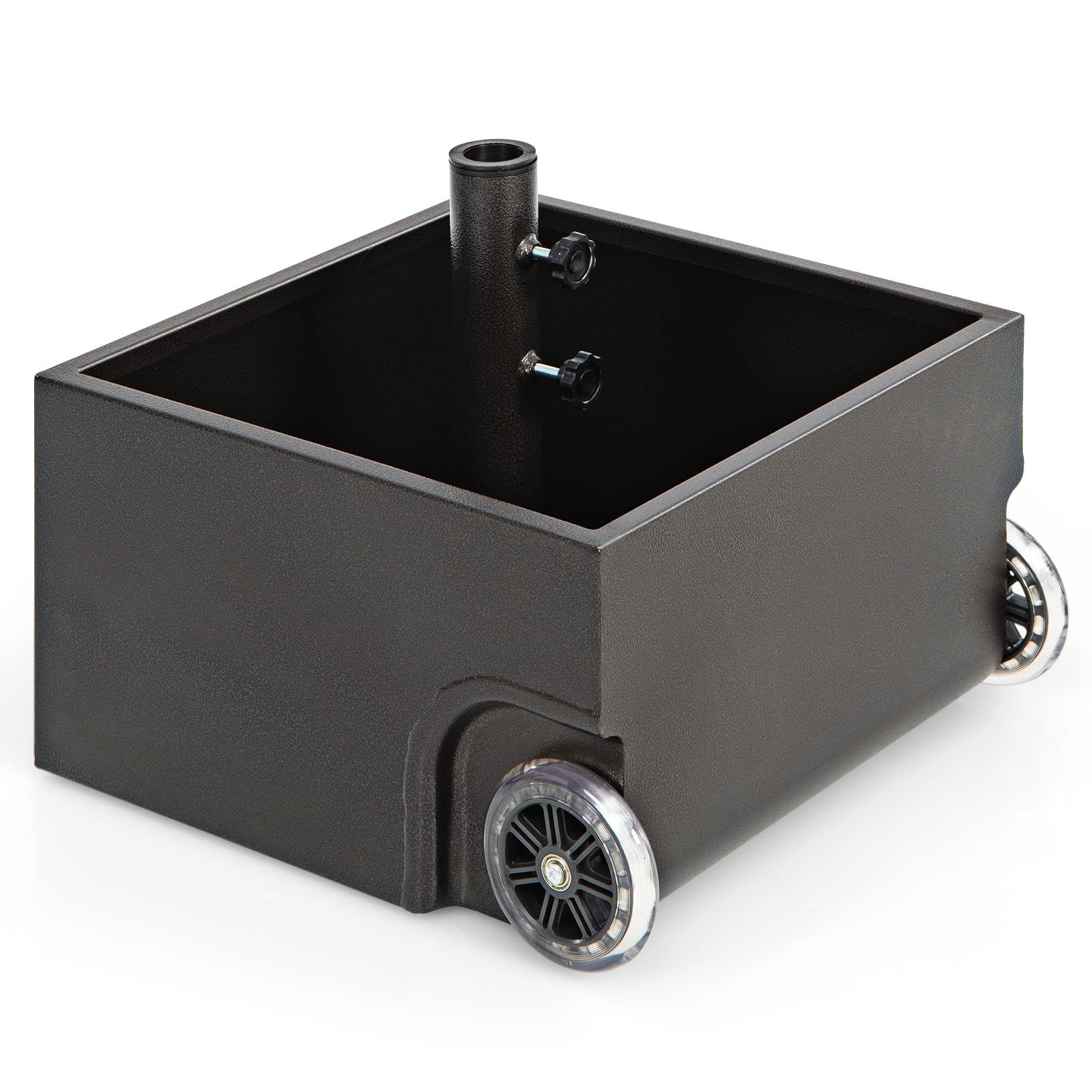 Tangkula 170LBS 2-in-1 Patio Umbrella Base, Fillable Umbrella Stand with 2 Universal Wheels (Black), Black Tangkula 170LBS 2-in-1 Patio Umbrella Base, Fillable Umbrella Stand with 2 Universal Wheels (Black), Black