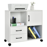 Tangkula Mobile File Cabinet with 2 Drawers, Lateral Filing Cabinet with Wheels