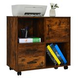 Tangkula Mobile File Cabinet with 2 Drawers, Lateral Filing Cabinet with Wheels