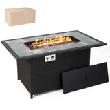 Tangkula 52 Inches Wicker Patio Propane Fire Pit Table, Patiojoy 50,000 BTU