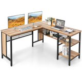 Tangkula L-shaped Office Desk, 59 Inch Large Corner Desk