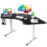 Tangkula Large L Shaped Dual Motor Standing Desk, 72" Electric Height Adjustable Stand Up Desk with 3 Memory Positions