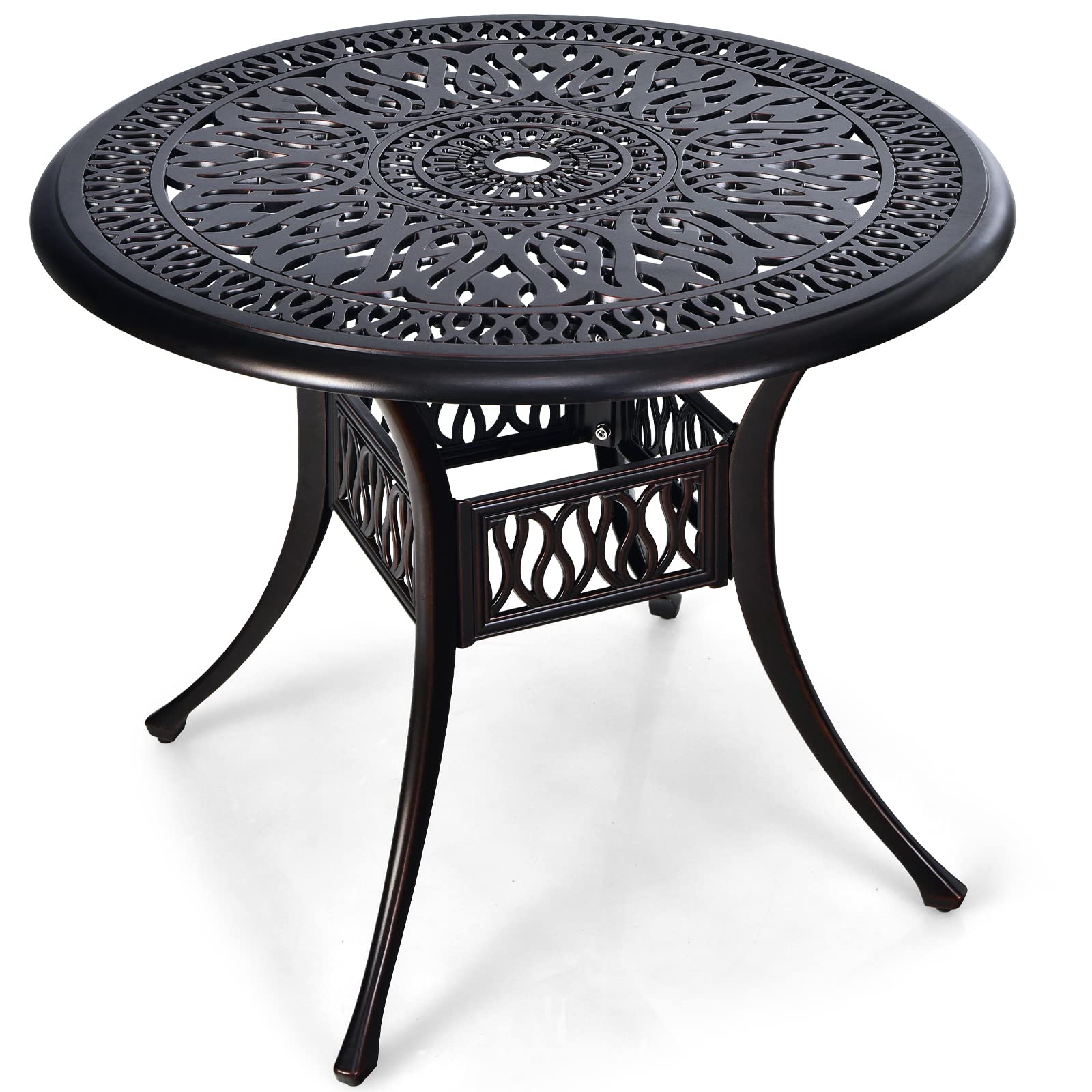 36 inch patio table umbrella in. Aluminum Dining for 4, 1.97" Hole, Black Create a fun spot to have drinks or dinner for 4 in your outdoor patio dining areas Tangkula 36 Inch Outdoor Dining