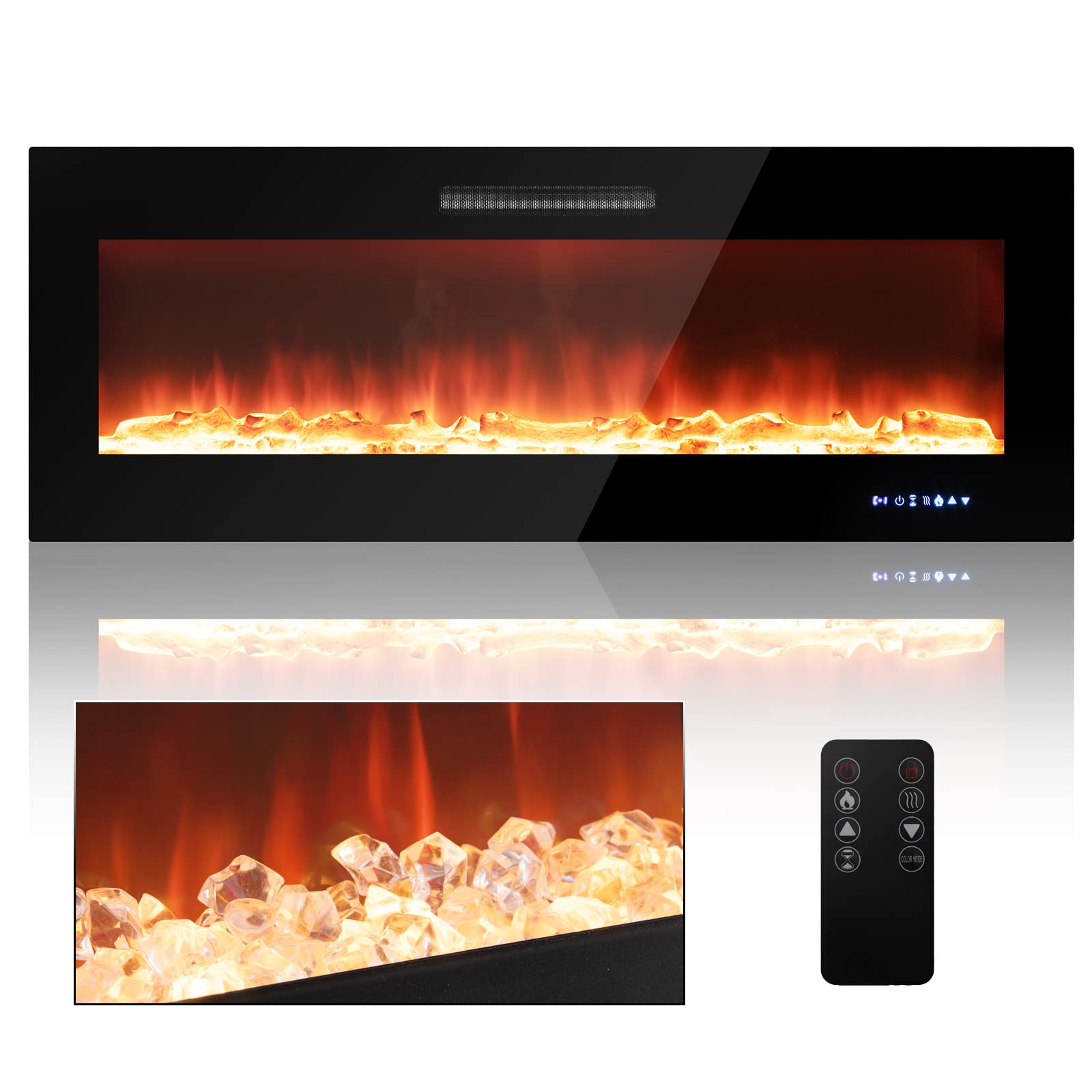 50 Inches Electric Fireplace Insert - Tangkula