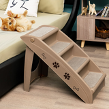 Tangkula Folding Plastic Pet Steps, 4 Steps Dog Stairs for High Beds