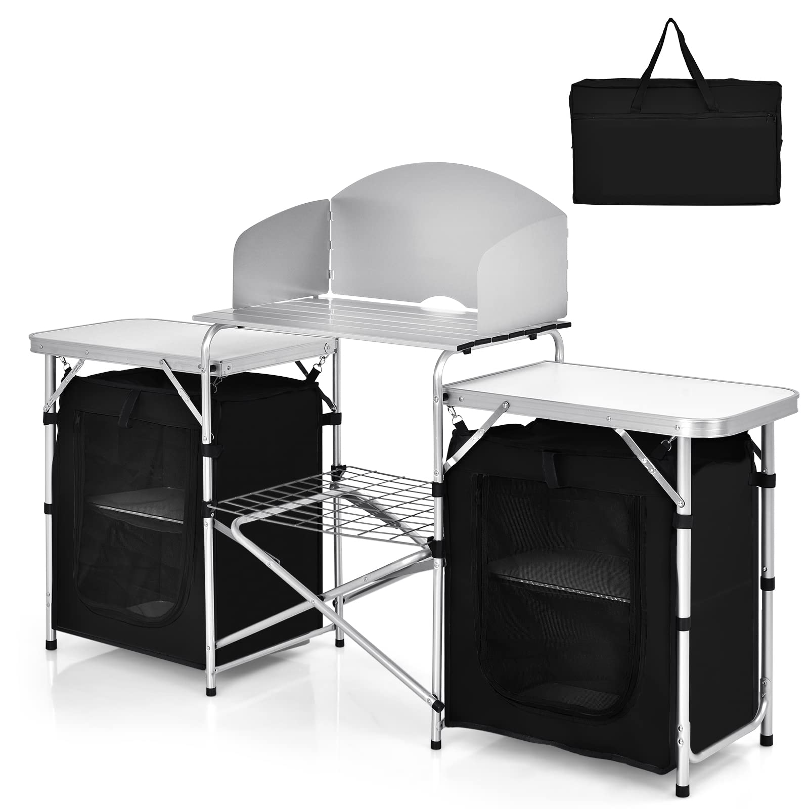 Folding Camping Kitchen Table Storage