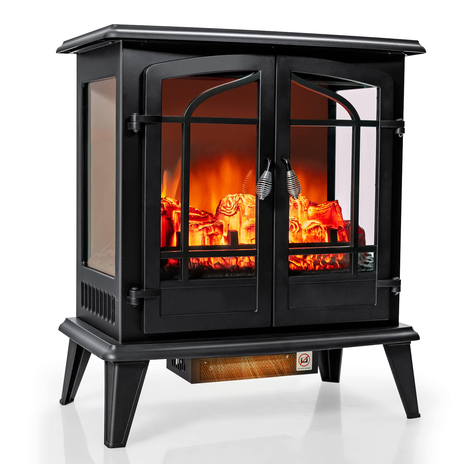 Tangkula 25 Inches Electric Fireplace Stove, 1400 W Freestanding