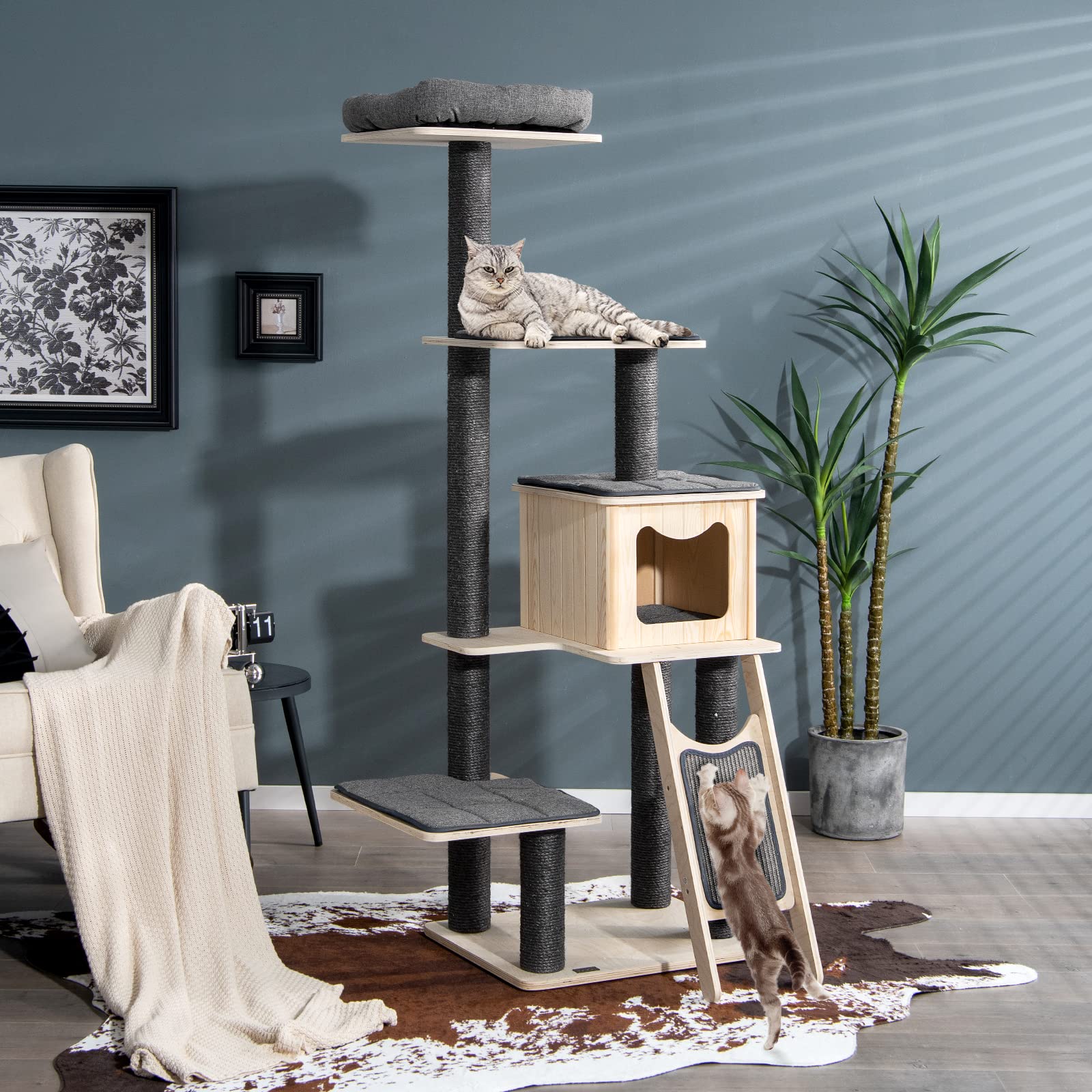 69 Inch Modern Cat Tree - Tangkula 