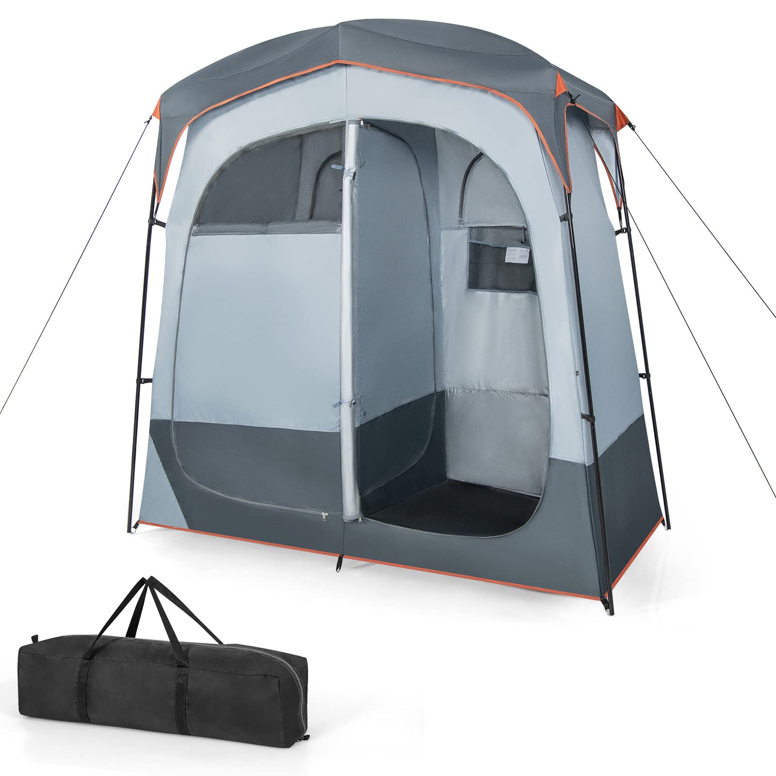 2 room camping tent Goplus 2 Room Shower Tent Oversize Privacy Shelter Portable Dressing - See Details
