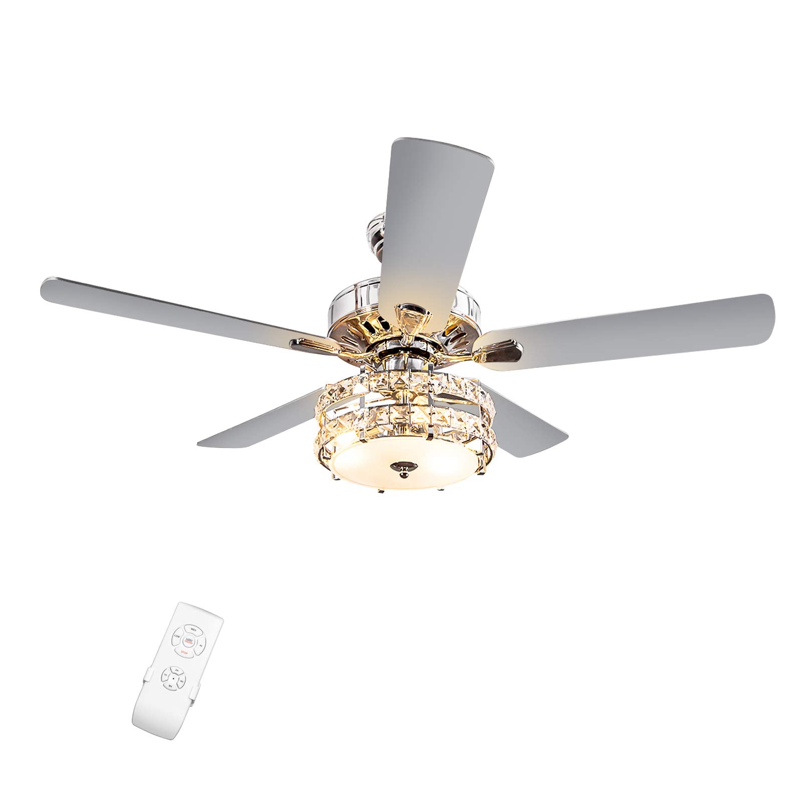 Tangkula Ceiling Fan with Crystal Light, 52 Inches Classical Ceiling F –  tangkula