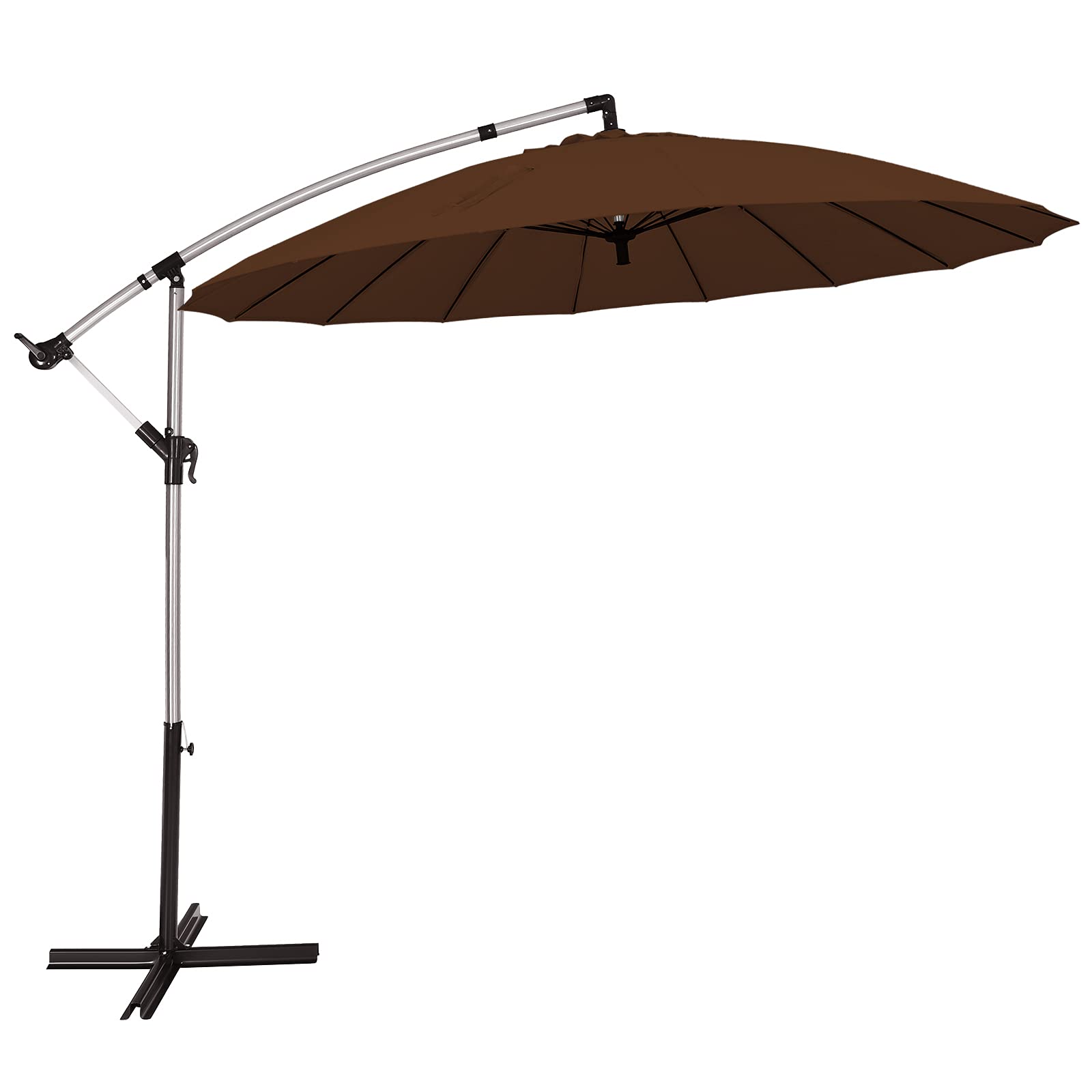 Tangkula 10FT Offset Cantilever Patio Umbrella With Base Included