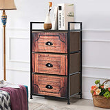 3 Drawer Dresser, Vertical Dresser Storage Tower with Fabric Drawers and Steel Frame