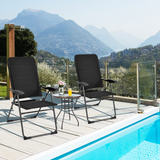 Tangkula Patio Chairs Set of 2/4, Folding Patio Dining Chairs with 7 Adjustable Backrest Positions