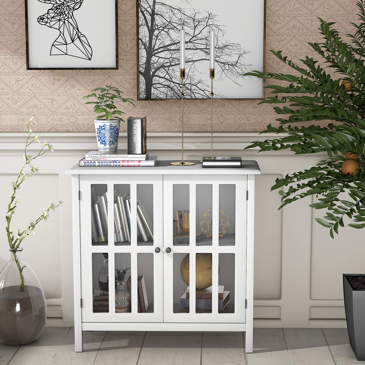 Sideboard Buffet Storage Cabinet - Tangkula