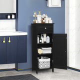 Bathroom Floor Cabinet, Wooden Side Storage Organizer Unit