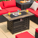Tangkula 42 Inch Outdoor Gas Fire Pit Table, Patiojoy 50,000 BTU Rectangular Propane Fire Pit