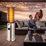 Outdoor Patio Propane Heater with Wheels, 41,000 BTU Freestanding Patio Heater with Quartz Glass Tube