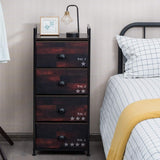 4 Drawer Dresser, Vertical Dresser Storage Tower with Fabric Drawers and Steel Frame