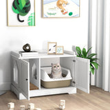 Tangkula Cat Litter Box Enclosure with Cat Scratching Pad