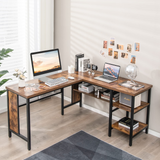 Tangkula L-shaped Office Desk, 59 Inch Large Corner Desk