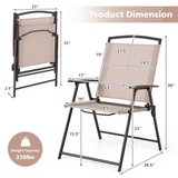 Tangkula 2 Piece Patio Folding Chairs