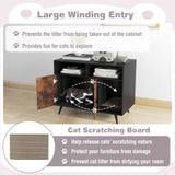 Tangkula Cat Litter Box Enclosure, Hidden Cat Washroom Furniture with Double Door Cabinet