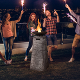 Tangkula 48 Inch Tall Patio Propane Fire Pit Tower