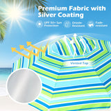 Tangkula 6.5 FT Beach Umbrella with Table, Windproof Ventilated Sunshade Shelter with Tilt Mechanism