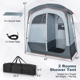 Tangkula Double Room Shower Tent, Oversize Space Privacy Tent with Floor