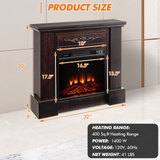 Tangkula 32" electric Fireplace with Mantle, Freestanding Fireplace Heater