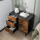 Tangkula Storage Cabinet with 3 Drawers and Door Cabinet