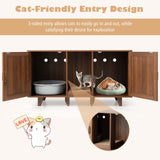 Tangkula Double Cat Litter Box Enclosure for 2 Cats