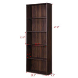 Tangkula 5-Shelf Bookcase, 23.5''L x 9.5''W x 67''H