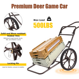 Folding Deer Cart, 500lbs Capacity Hunting Game Cart - Tangkula