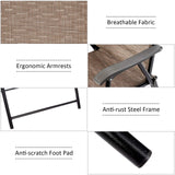 Tangkula 4 Pcs Outdoor Patio Chair, Space Saving Stackable Portable Steel Frame Lawn Poolside Backyard