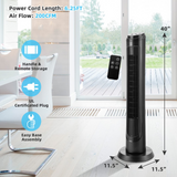 40 Inch Tower Fan with Remote, Oscillating Standing Fan with 3 Wind Modes