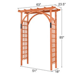 Tangkula 85 inches Garden Arbor, Wooden Wedding Arches Structure w/Trellis Sides for Climbing Plants