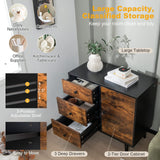 Tangkula Storage Cabinet with 3 Drawers and Door Cabinet