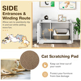 Tangkula Cat Litter Box Enclosure with Cat Scratching Pad